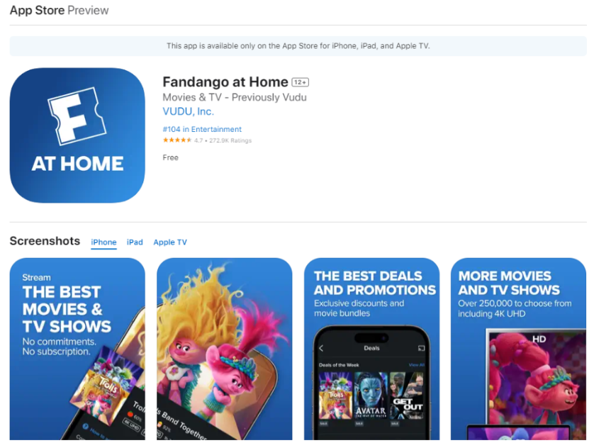 Fandango at Home by Vudu 